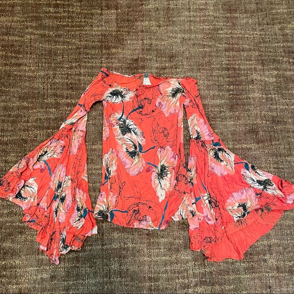 Free People Off the Shoulder Bell Sleeve Top - Picture 4 of 4